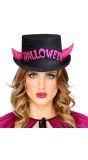 Hoge halloween hoed zwart-roze