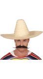 Hoge Mexicaanse sombrero beige