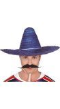 Hoge Mexicaanse sombrero blauw