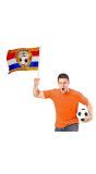 Holland voetbal vlag met stok