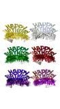 Holografische happy birthday tiara 6 stuks