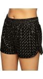 Holografische hotpants zwart