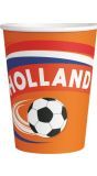 Hup Holland hup voetbal oranje bekertjes 8 stuks