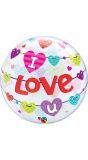 I Love You bubbles ballon 56 cm