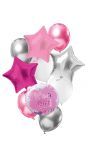 It's a girl roze zilver set folieballonnen