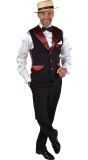 Jaren 20 gilet zwart en rood