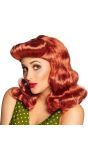 Jaren 50 pin-up pruik rood