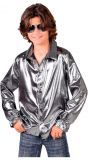 Jongens disco hemd zilver