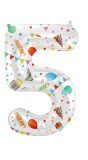 Joyful party print cijfer 5 folieballon