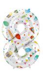 Joyful party print cijfer 8 folieballon