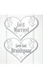 Just married bruiloft deurbord