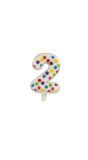 Kaars 2 jaar confetti