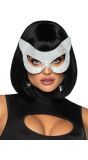 Kat oogmasker zilver glamour