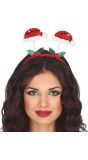 Kerst hoofdband pailletten rood