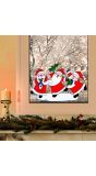 Kerst raam sticker drie kerstmannen