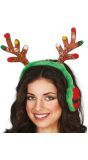 Kerst rendier oorwarmer hoofdband met glitters
