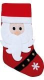 Kerstman kerstsok met jingle bells 48cm