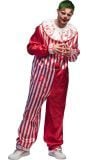 Killer clown kostuum heren rood en wit