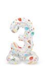 Kleine party print cijfer 3 staande folieballon