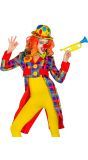 Kleurrijke circus clown slipjas dames