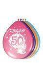 Knalfeest sarah 50 jaar ballonnen 8 stuks