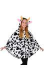 Koeien poncho met capuchon meisjes