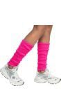 Korte beenwarmers neon roze