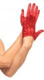 Korte satijnen handschoenen rood