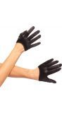Korte satijnen handschoenen zwart