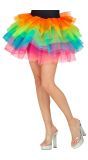 Korte tutu neon regenboog ruffle