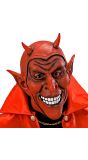 Lachend duivel masker rood