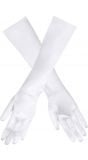 Lange handschoenen fluweel wit