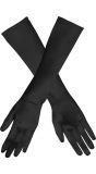 Lange handschoenen fluweel zwart