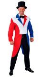 Lange jas rood wit blauw heren