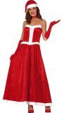 Lange kerst jurk vrouw rood