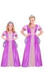 Lange paarse prinses jurk