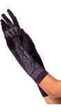 Lange skelet handschoenen met steentjes