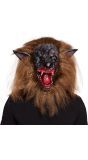 Latex bebloede weerwolf masker met haar