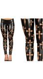 Legging dames zwart halloween kruizen