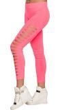 Legging met gaten roze