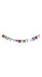 Letterslinger happy birthday kleurrijk holografisch