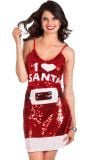 Love Santa jurkje pailletten