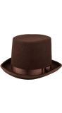 Luxe hoge hoed byron bruin