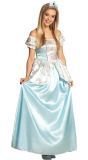 Luxe prinses jurk blauw met kroontje