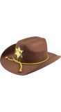 Luxe sheriff hoed met ster bruin