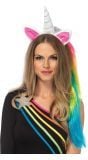 Magische eenhoorn haarband met regenboog haar