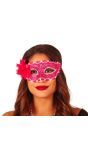 Masquerade oogmasker kant roze