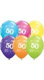 Meerkleurige 50 jaar ballonnen 25 stuks