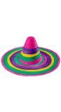 Meerkleurige mexicaanse sombrero met paars