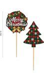 Merry christmas cupcake versiering 6cm 12 stuks